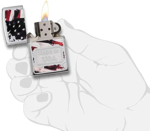 Vista 5 de Zippo Encendedor de bolsillo cromado de alto pulido, fabricado en EE. UU., multicolor, talla única