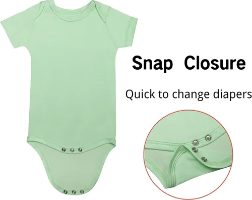 Vista 20 de GUISBY Body de manga corta para bebé, rayón de verano, recién nacido, niños y niñas, 0-24 meses