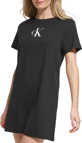 Vista 4 de Calvin Klein Vestido tipo camiseta con logotipo de monograma para mujer
