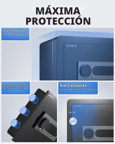 Vista 2 de DAYI - D-25 - Caja fuerte con bolsa ignífuga e impermeable para hogar o gabinete para dinero en efectivo y objetos de valor, con teclado electrónico