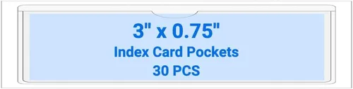 Vista 158 de 30 PCS Clear Self Adhesive Plastic Label Pockets, Top Loading Business & Library Index Card Holders, Peel and Stick Sleeves for Storage Bins, Totes