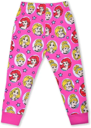 Vista 5 de Disney Rapunzel, Cenicienta y Ariel - Conjunto de camisa de manga larga y pantalón deportivo para niñas pequeñas y niños pequeños, rosagris