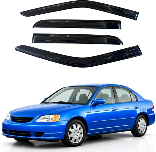 Vista 120 de Visera de ventana IG para Ford Focus Sedán y Hatchback 2012-2018, Protector de ventana lateral para lluvia y viento estilo Mugen, extra duradero