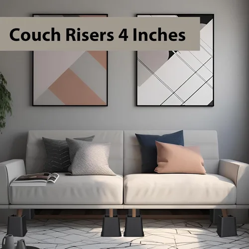 Vista 3 de Elevadores de muebles de cama de 4 pulgadas, elevadores de cama resistentes, elevadores de muebles para cama, sofá, escritorio, silla, extensores
