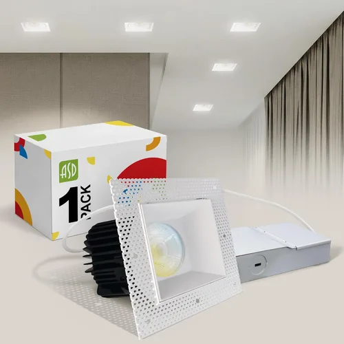 Vista 15 de ASD - Lámpara de techo empotrable LED sin bordes de 2 pulgadas, descendente sin lata con caja de conexiones, 5CCT seleccionable 2700K-5000K, 8W 636