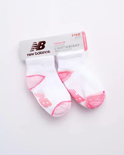 Vista 2 de New Balance Calcetines para bebé niña Paquete de 6 calcetines antideslizantes de corte cuarto bebébebé