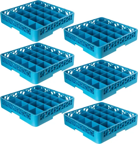 Vista 2 de Carlisle FoodService Products OptiClean - Estantes de vidrio con 25 compartimentos, se adapta a copas de vino tinto de 3.25 pulgadas de diámetro