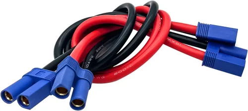 Vista 3 de Paquete de 2 cables de extensión EC5 EC5 macho a EC5 conector hembra EC5 Cable de extensión RC adaptador de cable de 11.8 in 10AWG para accesorios