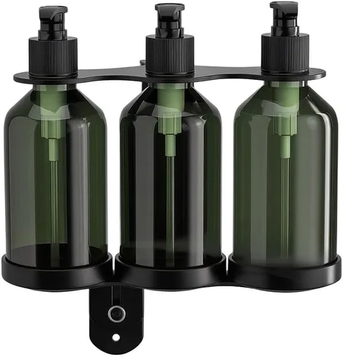 Vista 7 de Wall Mount Soap Dispenser 3-Pack Refillable Black