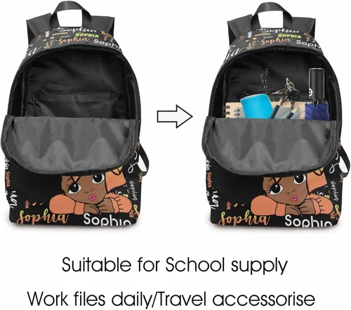 Vista 11 de Texto personalizado Elefante desgaste gafas mochila mochila mochila casual Daypack bolsa para mamá niñas, color86-4, Mochilas Daypack