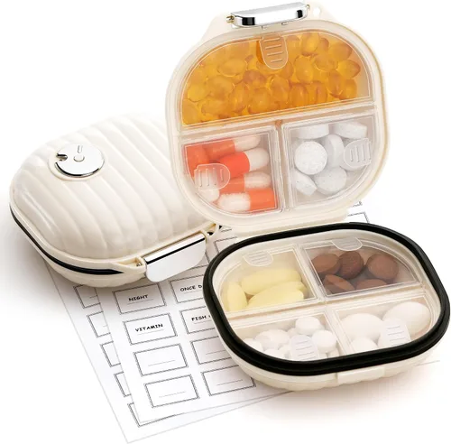 Vista 11 de Zannaki Pastillero portátil pequeño semanal organizador de pastillas, bonito pastillero a prueba de humedad para bolsa de bolsillo, mini bolsillo