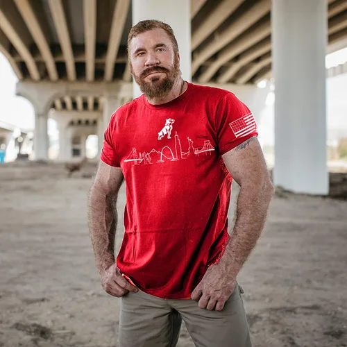 Vista 6 de MACK Camiseta Bulldog Skyline, rojo cardenal
