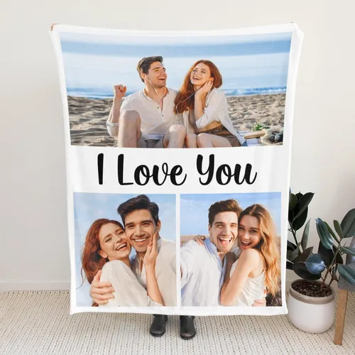 Vista 4 de Mantas personalizadas con foto, manta de fotos personalizada, mantas personalizadas con imagen, regalos personalizados para mujeres, hombres