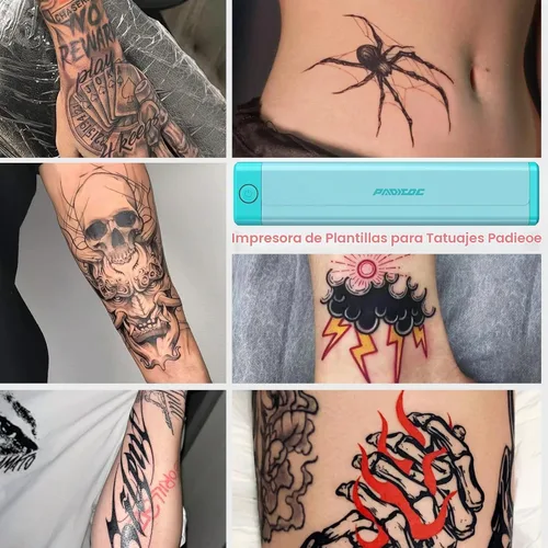 Vista 8 de Padieoe Impresora de plantillas de tatuaje, 2000mAh térmica inalámbrica Verde