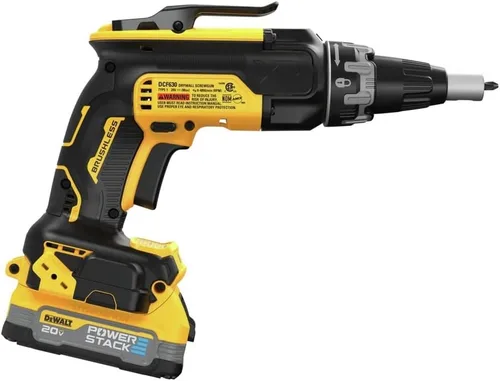 Vista 4 de DEWALT Pistola de tornillos para paneles de yeso de 20V MAX, batería y cargador incluidos (DCF630E1)