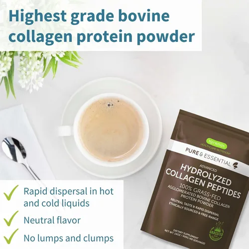 Vista 2 de Igennus - Péptidos de colágeno bovino hidrolizados alimentados con pasto, sabor neutro, polvo de proteína de colágeno bovino 100% de la más alta