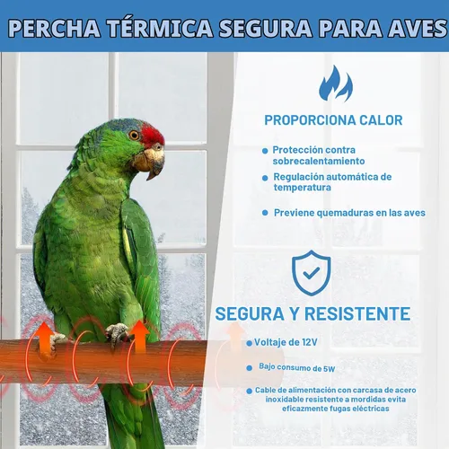 Vista 6 de Calentador de perca para pájaros calentado para jaula 91℉~118℉ Temperatura