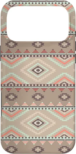 Vista 22 de Funda rústica para iPhone 16 con patrón azteca occidental bohemio