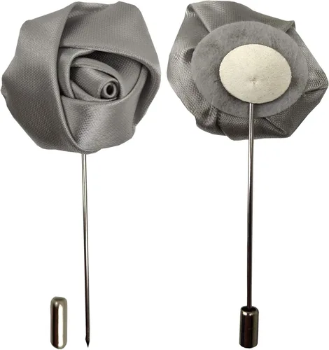 Vista 3 de Rose Boutonniere - Broche de solapa para hombre, diseño de flores de satén, 12 unidades, para novio, boda, boutonniere, accesorios