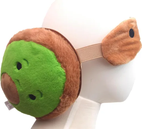 Vista 4 de Almohada de viaje de espuma viscoelástica pura con envoltorio lindo cómodo y lavable almohada de cuello portátil para avión verde AVO 2401-AVO