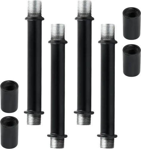 Vista 2 de BokWin Varilla de extensión de lámpara M10 con conector, varillas de extensión colgantes negras de repuesto para luces (3.15 pulgadas de longitud)