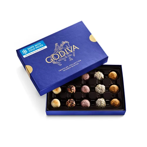 Vista 13 de Godiva - Caja de regalo de trufas belgas de chocolate oscuro, gourmet