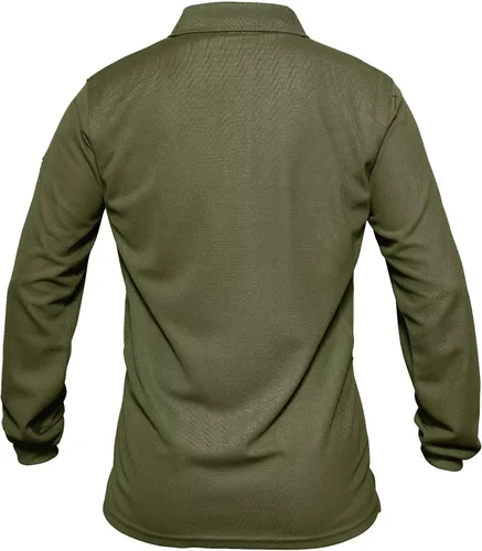 Vista 2 de MAGCOMSEN Camisas polo para hombre, 3 botones, secado rápido, manga larga, tácticas, camisa de golf