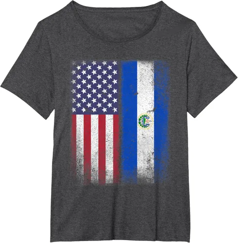 Vista 5 de Salvadoran American Flag El Salvador Salvadorean Salvadorian T-Shirt for Women Kids Men