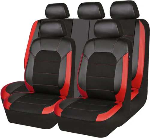 Vista 23 de CAR PASS Fundas de cuero para asientos delanteros solamente, con fundas de asiento delantero de malla de aire, transpirables, fundas de asiento