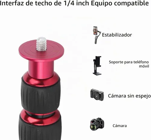 Vista 3 de Monopod de aleación de aluminio, 13.2-42.5 in/13.2-42.5 pulgadas, varilla de extensión universal de trípode de tornillo de 1/4