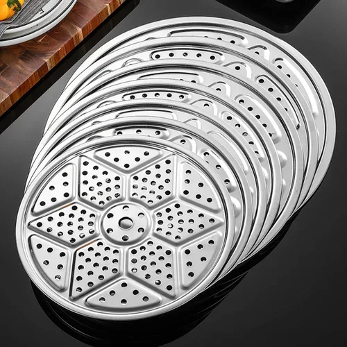 Vista 5 de Estante de vapor redondo de acero inoxidable de 11 pulgadas, estantes de olla a presión, bandeja de vapor para olla de cocina, tostada, pan