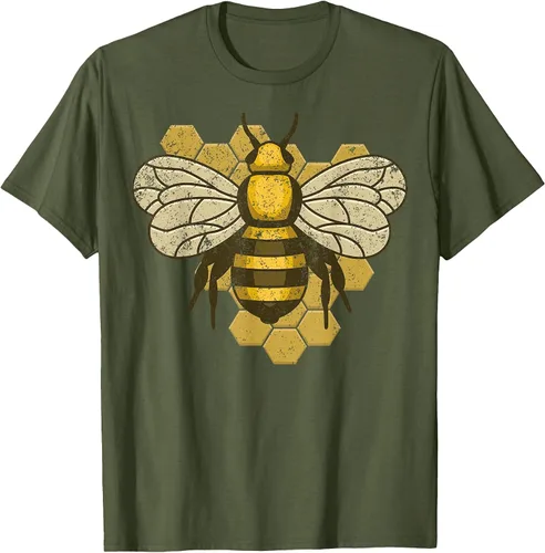 Vista 64 de Retro Beekeeper Beekeeper Honey Bumblebee Vintage Saves Bees T-Shirt Asphalt Grey