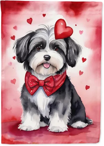 Vista 25 de Caroline's Treasures DAC5252GF Affenpinscher - Bandera de jardín con texto en inglés "My Valentine", bandera decorativa para patio exterior, patio