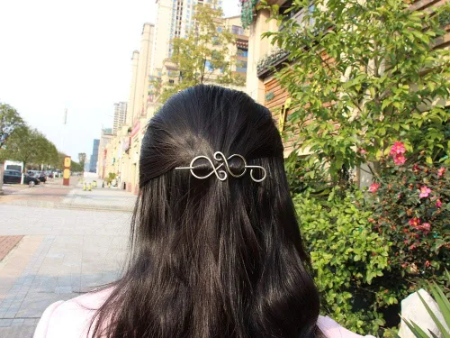 Vista 5 de Alfileres de clip para el cabello celta, pasadores de metal con palo, para mujer, regalos de Navidad