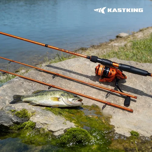 Vista 15 de KastKing Lethal Blaze - Combo de caña de pescar y carrete de doble punta, combo de spinning y baitcaster, diseño de patrón de llama, caña de grafito