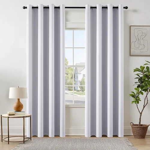 Vista 39 de MIULEE Cortinas opacas para dormitorio o sala de estar, juego de 2 paneles de cortina para ventana con aislamiento térmico y bloqueo de luz