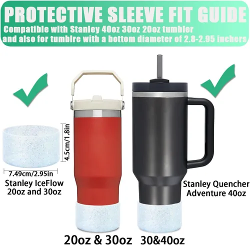 Vista 2 de 3 botas Stanley de silicona para vaso Stanley de 30 a 40 onzas y IceFlow de 20 a 30 onzas, bota Stanley Cup para botella de agua Hydro Flask
