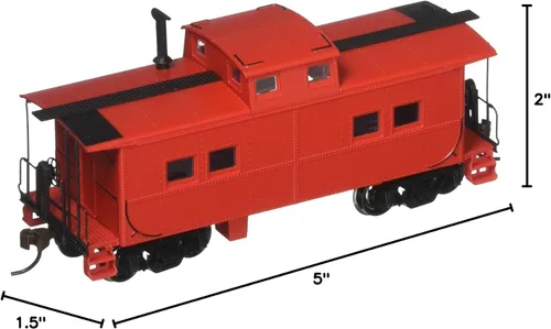 Vista 7 de Bachmann Trenes pintados, sin letras - Caboose Red Northeast Steel Caboose. Escala HO, plata