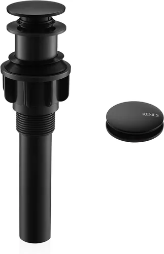 Vista 23 de KENES Conjunto de tapón de drenaje para lavabo de baño con varilla de elevación, drenaje de lavabo de níquel cepillado con desbordamiento, conjunto
