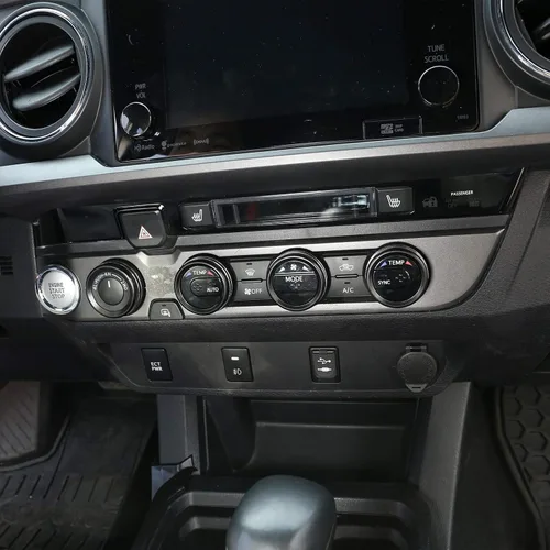 Vista 6 de Cubierta de anillo de botón de aleación de aluminio para automóvil y perilla de salida de volumen, 4 piezas, compatible con Toyota Tacoma 2016 2017