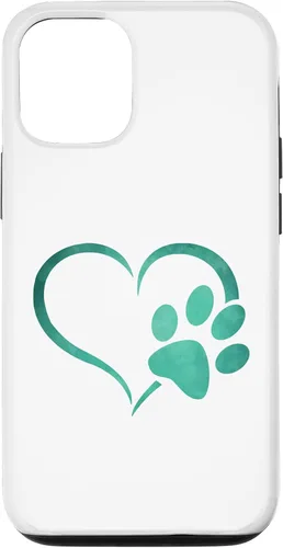 Vista 26 de Vintage green Dog Paw Print heart For Dogs Lover Case for iPhone 16
