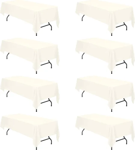 Vista 162 de BRILLMAX - Manteles para mesa rectangular de 6 pies, tela de lino de poliéster, lavable, para boda, recepción, banquete, fiesta de cumpleaños, 60 x