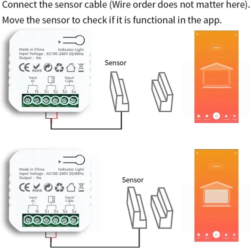 Vista 5 de Kit de abridor de puerta de garaje, APP WiFi remoto inteligente controlador de puerta de garaje para Tuya Zigbee 100?240V