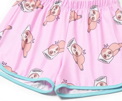 Vista 5 de CHILDRENSTAR Pijamas de verano a juego para niñas y muñecas, conjunto de pijamas de manga corta