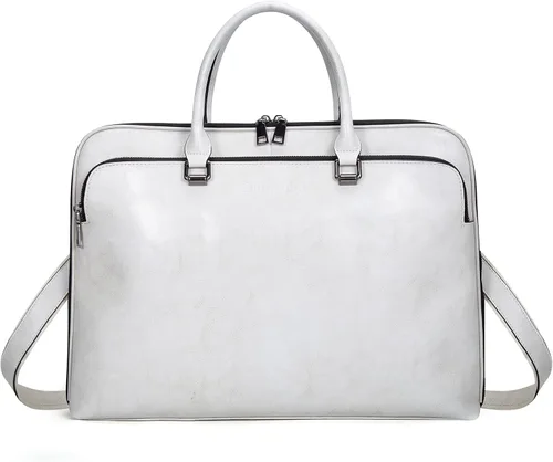 Vista 9 de Blofinche Bolso de mensajero para portátil con hombro: Maletín de trabajo de cuero genuino de 13.3 a 15.6 pulgadas, bolso de diseñador