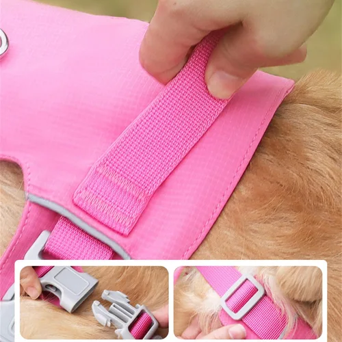 Vista 6 de Reflective Dog Harness Pet Chest Strap Large Dog Vest Harness for Outdoor Activity Walking Training with Adjustable Belt