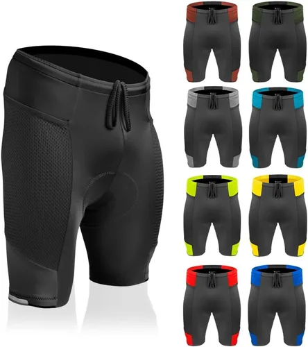 Vista 4 de Pantalones cortos de ciclismo acolchados Gel Touring para hombre Innovadores bolsillos de malla Fabricado en Estados Unidos
