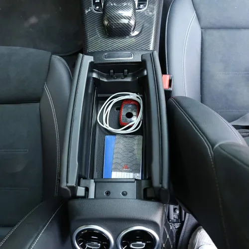 Vista 6 de Caja de almacenamiento para reposabrazos de consola central para el interior del automóvil, organizador para Mercedes Benz Clase A W177 A180 A200