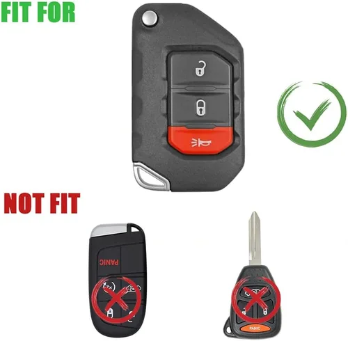 Vista 2 de Funda de aleación de zinc para llavero compatible con Jeep Wrangler Gladiator JL JLU Sahara Rubicon The Sport JT Overland Sport S 2018-2023