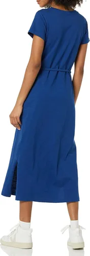 Vista 2 de Tienda Essentials Vestido midi de manga corta con cinturón para mujer